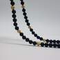 14k Gold Onyx Beaded 20 Inch Necklace 24.4g image number 3