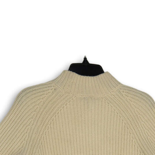 NWT Womens Beige Knitted Turtleneck Bell Sleeve Pullover Sweater Size Small image number 4