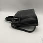 Womens Black Leather Outer Pockets Adjustable Strap Laptop Messenger Bag image number 3
