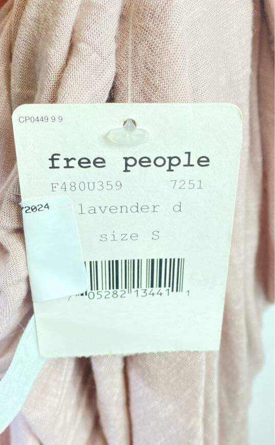 Free People Women Lavender Embroidery Lace Tank Blouse S image number 5