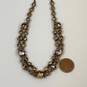 Designer Givenchy Gold-Tone Brown Iridescent Rhinestones Chain Necklace image number 3
