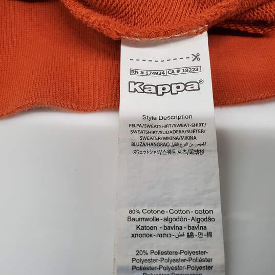 Kappa Men's Logo Zavrok Burnt Orange Pullover Hoodie Size L image number 4
