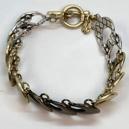 Designer Lucky Brand Gold And Silver-Tone Toggle Clasp Chain Bracelet