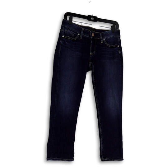 Womens Blue Medium Wash Pockets Regular Fit Denim Straight Jeans Size 27 image number 1