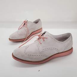 Cole Haan Women's Lunargrand Light Gray Suede Wingtip Oxford Shoes Size 10B