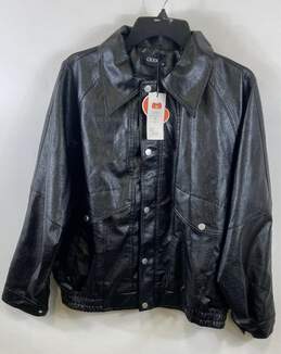 Cider Women Black Faux Leather Jacket M
