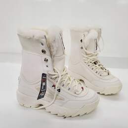 Fila Women's Disruptor White Shearling Sneaker Boots Size 6.5 NWT