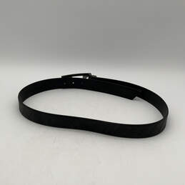 Mens Black Leather Adjustable Metal Logo Buckle Waist Belt Size 34 alternative image