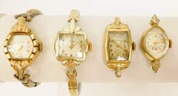 Ladies Vintage Elgin Elbon Towncraft & Sovereign Jeweled Base Metal Watches 37g