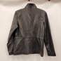 New York & Company Women Black Leather Zip Up Jacket sz M image number 2