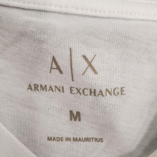 Armani Exchange Men White Graphic Tee M NWT image number 3
