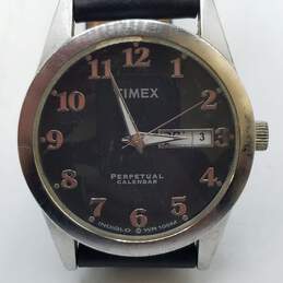 Timex Indigo WR100M 37mm Perpetual Calendar Analogy Leather Watch 58g