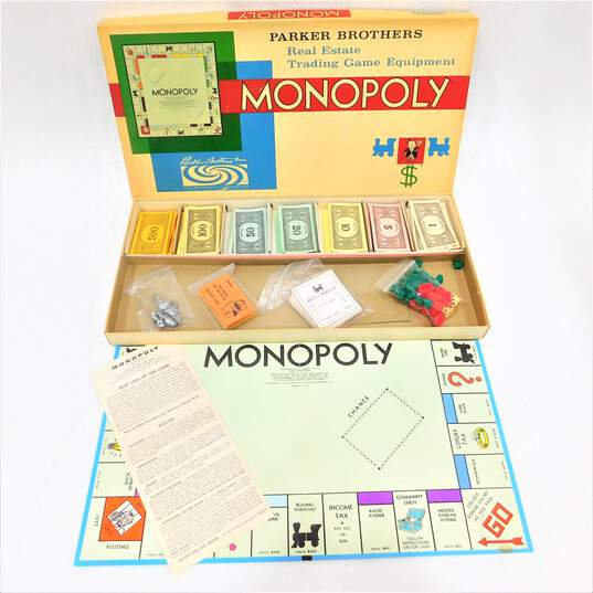 Vintage 1961 Monopoly Board Game Parker Brothers Classic Original Complete image number 1