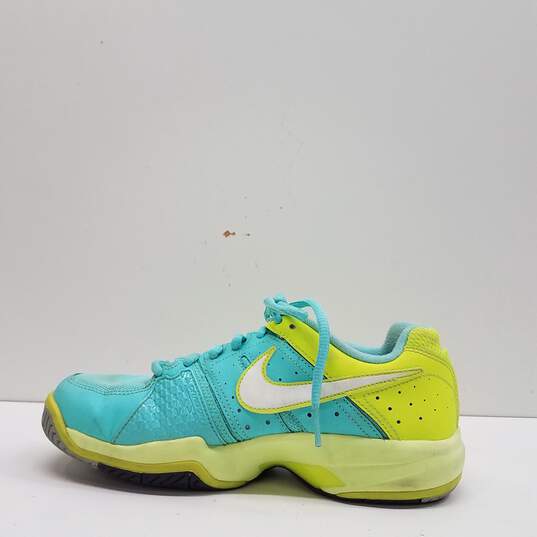 Nike Women's Air Cage Court Tennis Shoes Turquoise/Volt Size 7 image number 2