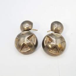 Sterling Silver ( X ) Marks The Spot Dome Post Earrings Damage 20.0g