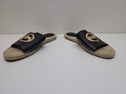 Wm Coach Black Slip On Sandals Rope Style Insoles Sz 6B image number 1