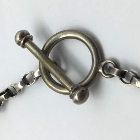 Sterling Silver MOP Geometric Necklace 68.2g DAMAGED image number 5