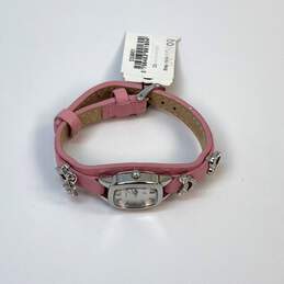 Designer Fossil F2 Silver-Tone Pink Leather Band Analog Wristwatch alternative image