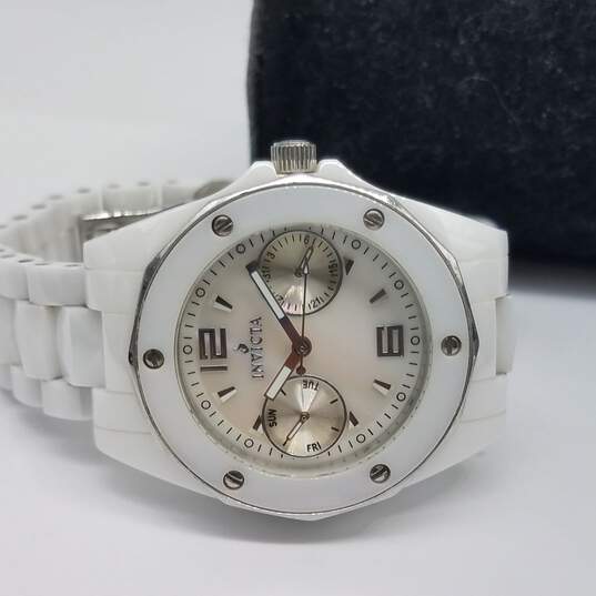 Invicta 0296 34mm MOP Dial Ceramic 100M WR White Tritnite Glow Watch 99.6g image number 2