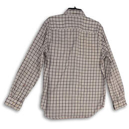 Mens White Red Check Custom Fit Long Sleeve Collared Button-Up Shirt Size L alternative image