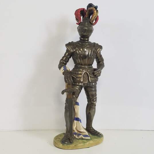 Porcelain Knight Figurine Vintage Figural Medieval Statue image number 1