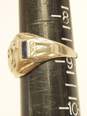 Vintage 14K White Gold 0.06 CT Diamond Sapphire T Initial Ring - For Repair 4.1g image number 7