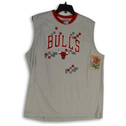 NWT Mens Gray Red NBA Chicago Bulls Sleeveless Muscle Shirt Size XL