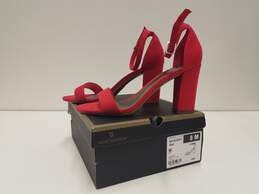 Worthington Beckwith Red Velvet Strappy Heel Sandals Women's Size 8