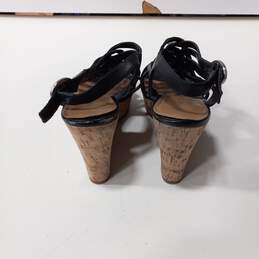 Franco Sarto Women's Black Leather Wedge Sandals Size 7.5M alternative image