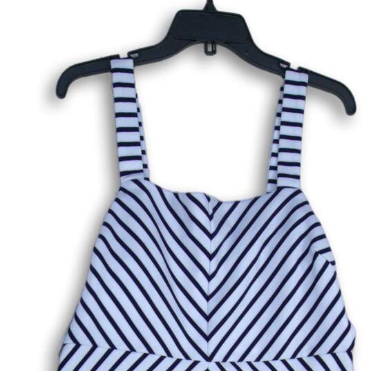 Draper James RSVP Womens Navy Blue White Striped Back Zip Mini Dress Size L image number 3