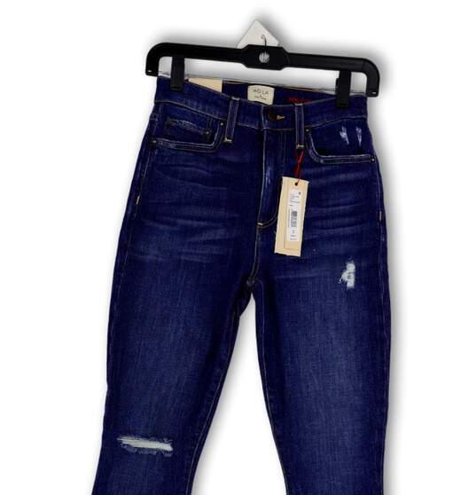 NWT Womens Blue Denim Distressed High Rise Skinny Leg Ankle Jeans Size 25 image number 3
