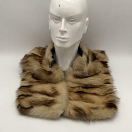 Womens Brown Black Faux Fur Fashionable Winter Neck Warmer Shawl Cape