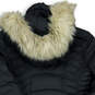 Womens Brown Fur Quilted Long Sleeve Full-Zip Hooded Parka Coat Size XS image number 4