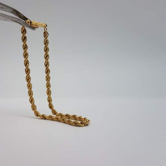 14k Gold 3mm Rope Chain Bracelet 5.2g image number 5