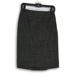 NWT Classiques Entier Womens Gray Ruffle Back Pleated Straight & Pencil Skirt 0