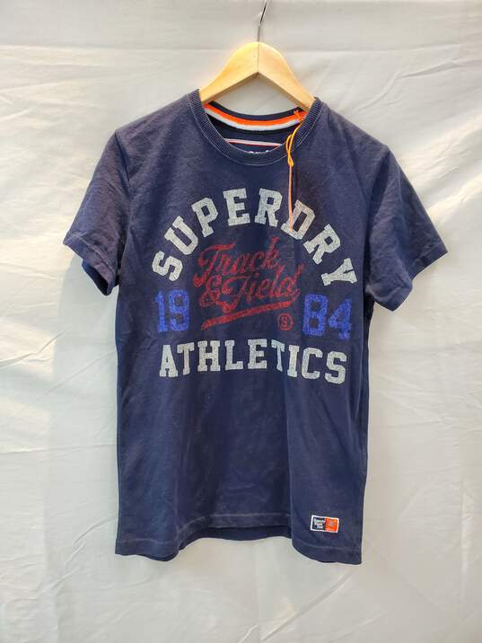 Superdry Track & Field Short Sleeve Navy Blue Tshirt Adult Size M NWT image number 1
