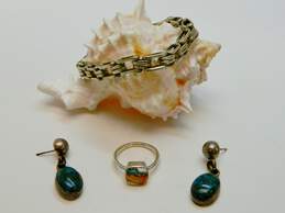 Judith Jack & Artisan 925 Faux Onyx & Marcasite Flower Circle Locket Pendant Box Chain Necklace & Art Deco Paneled Bracelet 28.5g