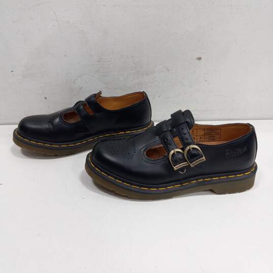 Dr. Martens Women's Black Leather Double Strap Buckle Mary Jane Shoes Size 8 image number 2