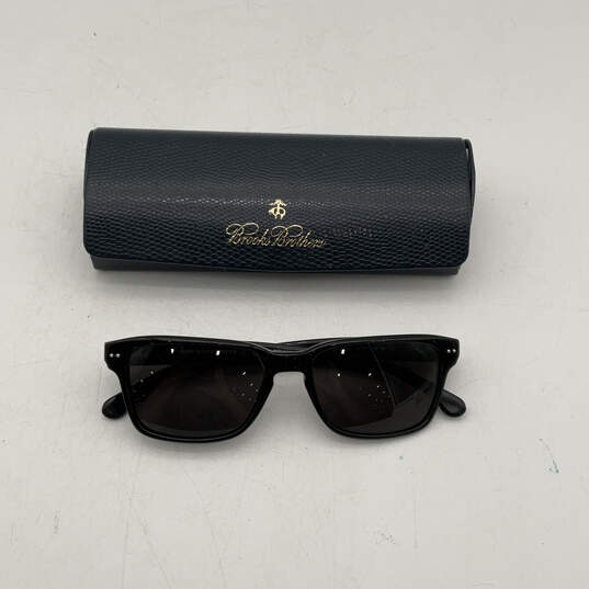 Mens BB 725S Black Frame Full Rim Rectangular Sunglasses With Case image number 1