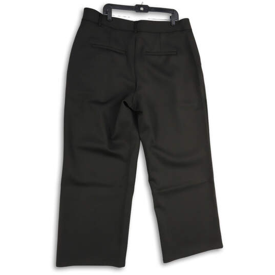 Womens Black Flat Front Pockets Straight Leg Formal Dress Pants Size 18 image number 2