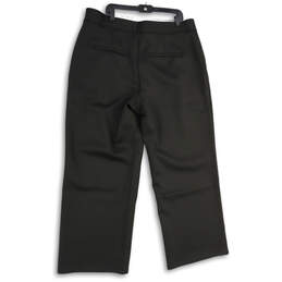 Womens Black Flat Front Pockets Straight Leg Formal Dress Pants Size 18 alternative image
