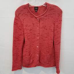Eileen Fisher Button Up Italian Yarn Long Sleeve Cardigan Sweater Women's Size M