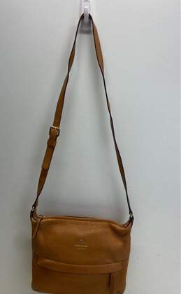 Kate Spade Brown Leather Zip Crossbody Bag