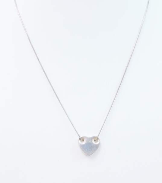 Tiffany & Co 925 Sterling Silver Sliding Heart Snake Chain Necklace 6.6g image number 1