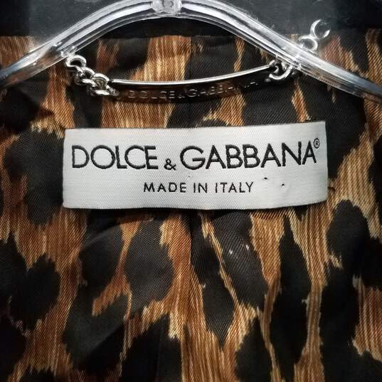 AUTHENTICATED Dolce & Gabbana Black Viscose Blend Blazer Wms Size 40 image number 3