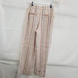 Maeve by Anthropologie Striped Linen Wide Leg Pants Women's Size 0 alternative image