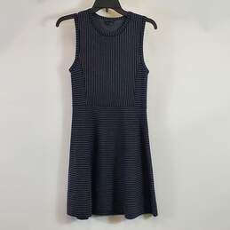 Theory Women Grey/Black Stripe Dress S