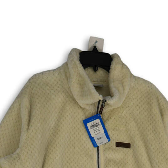 NWT Womens Off White Sherpa Long Sleeve Full-Zip Fleece Jacket Size 3X image number 3