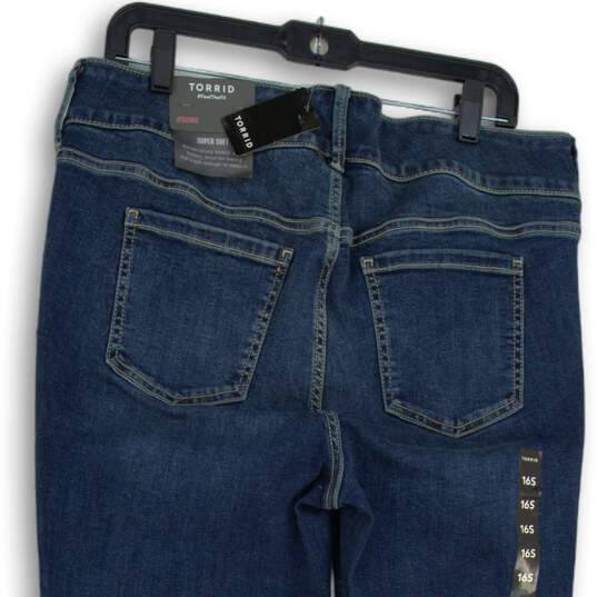 NWT Torrid Womens Blue Denim Dark Wash Super Soft Button Fly Jegging Jeans 16S image number 4