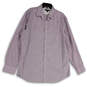 Mens Purple Striped Slim Fit Long Sleeve Spread Collar Button-Up Shirt Sz XL image number 1